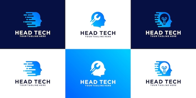 Conjunto de logotipos chefe de tecnologia de dados