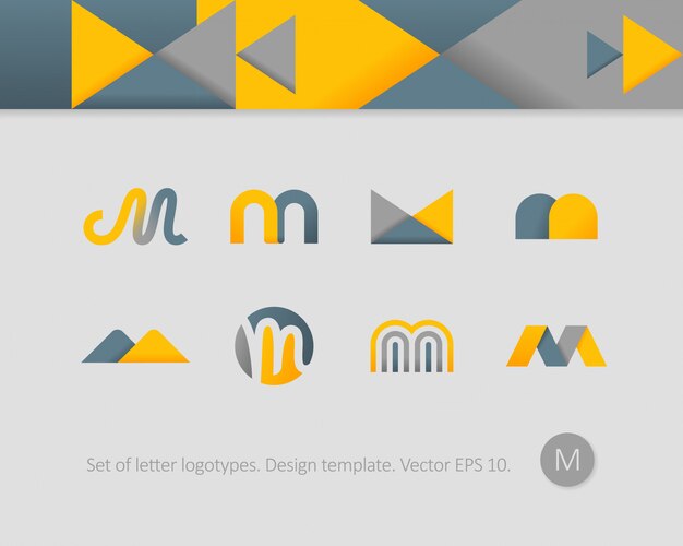 Conjunto de logotipos de letras modernas