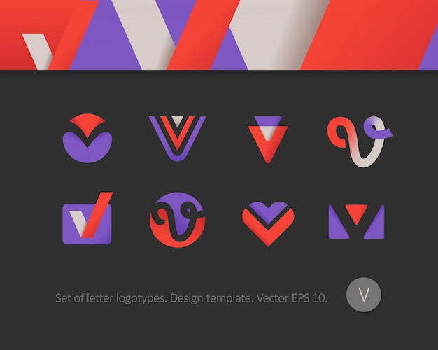 Vetor conjunto de logotipos de letras modernas