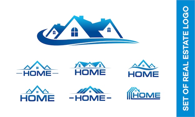 Conjunto de logotipos imobiliários