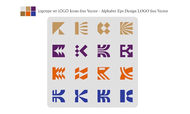 Conjunto de logotipos logo ícones grátis vector alfabeto eps design logotipo grátis vetor