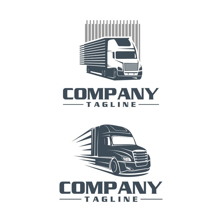 Conjunto de logotipos Semi Truck vetor de modelo de logotipo