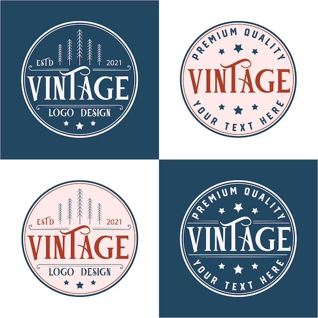 Vetor conjunto de logotipos vintage retrô sinais de negócios de elementos de design vetorial