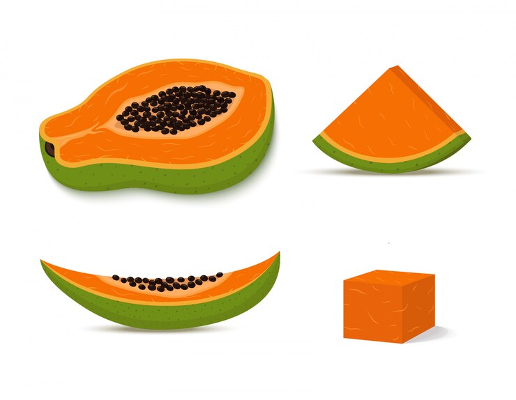 Conjunto de mamão verde