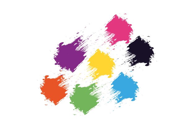 Conjunto de manchas coloridas Splash splatter forma abstrata Ilustração vetorial