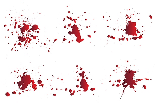 Conjunto de manchas de tinta de fundo de sangue