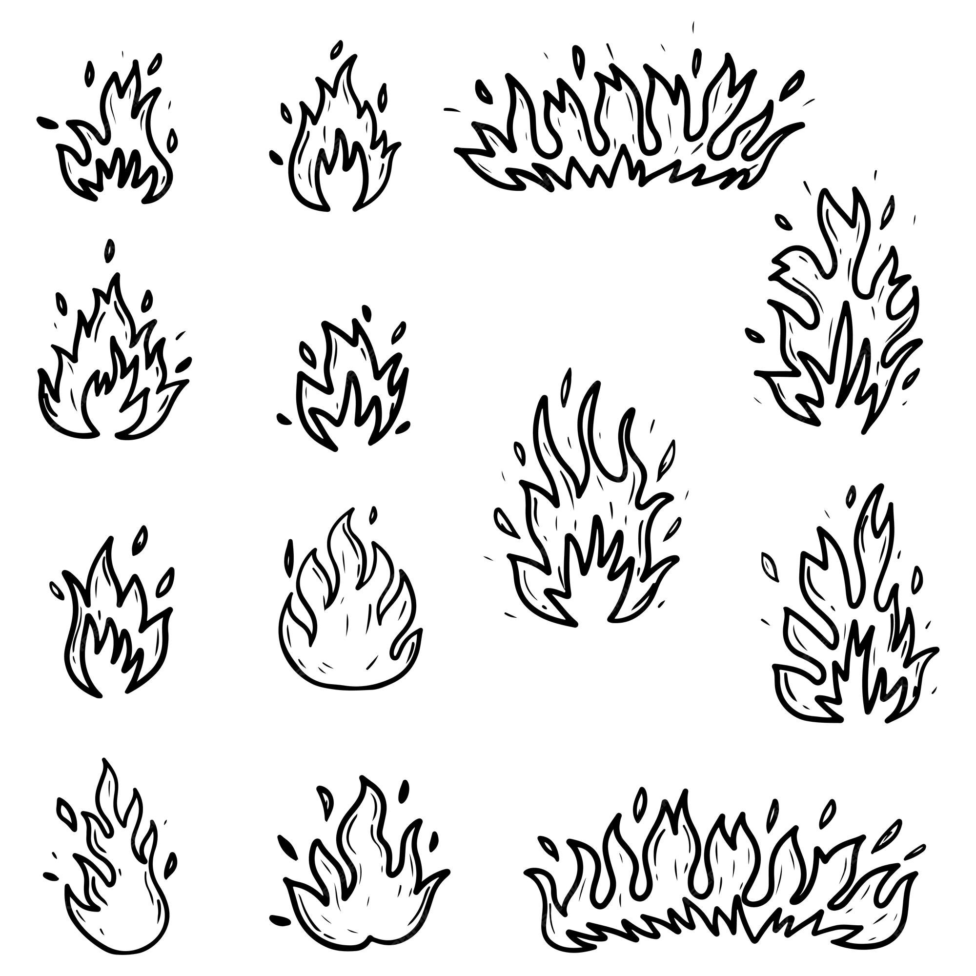 Vetores de Conjunto De Fogo Desenhado À Mão E Bola De Fogo Doodle Sketch  Fire Conjunto De Chamas Desenhadas À Mão Conjunto De Fogo Desenhado À Mão E  Bola De Fogo Ilustração