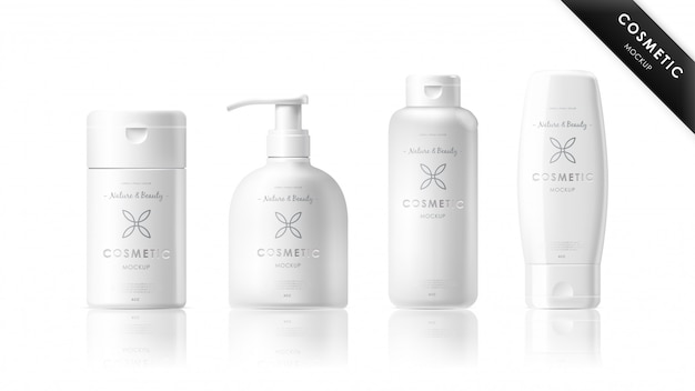 Conjunto de maquete de marca de cosméticos realista