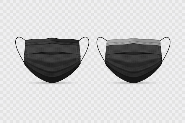 Conjunto de máscaras faciais médicas realistas