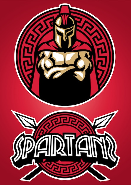 Conjunto de mascote guerreiro espartano