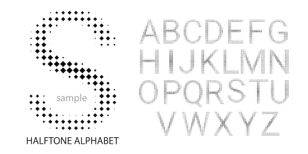 Vetor conjunto de meio-tom do alfabeto de letras maiúsculas em inglês