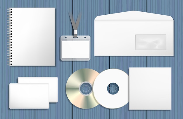 Conjunto de mock ups de identidade corporativa em branco