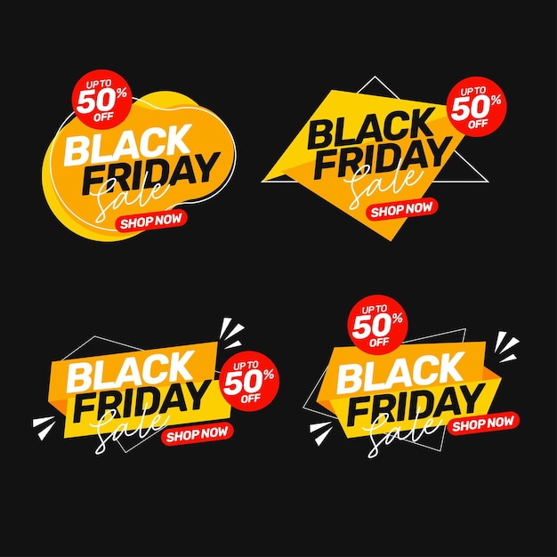 Conjunto de modelo de banner de venda da black friday