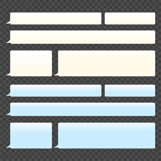 Vetor conjunto de modelo de caixas de discurso de bolha