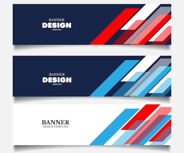 Vetor conjunto de modelo de design de banner com 3 opções