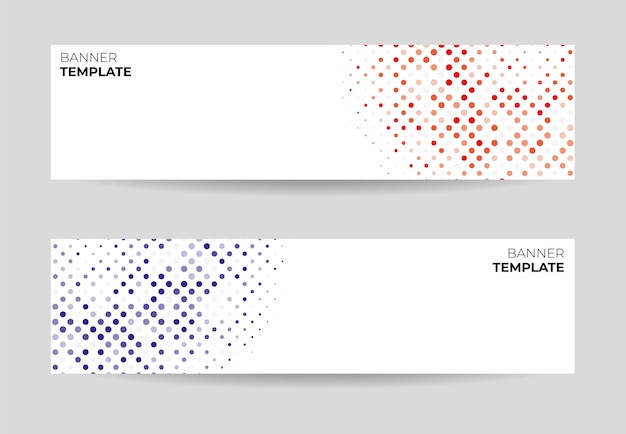 conjunto de modelo de design de banner padrão de pontos coloridos