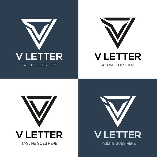 Vetor conjunto de modelo de design de logotipo abstrato letra v inicial. ícones para negócios de luxo, elegante, simples