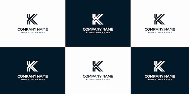 Conjunto de modelo de design de logotipo criativo letra k