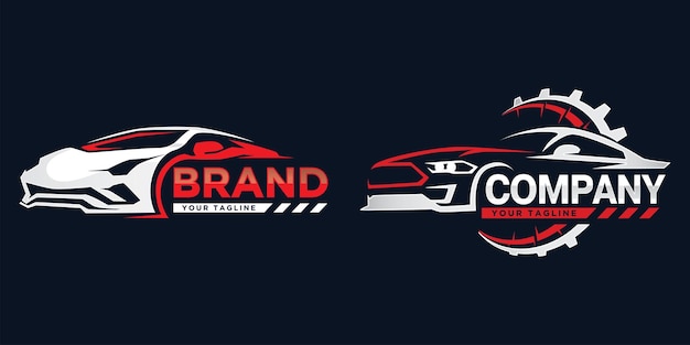Conjunto de modelo de design de logotipo de garagem de carro ilustração de design de logotipo de serviço automático