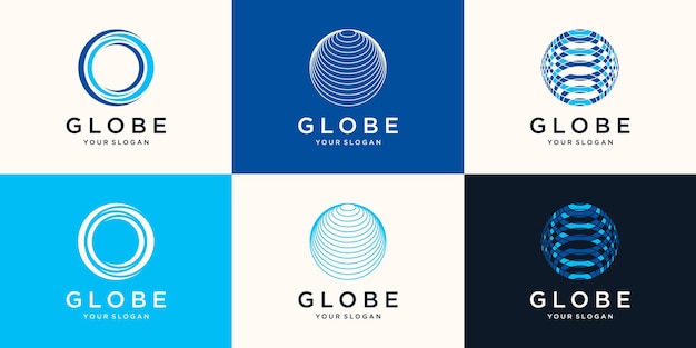Conjunto de modelo de design de logotipo de globo