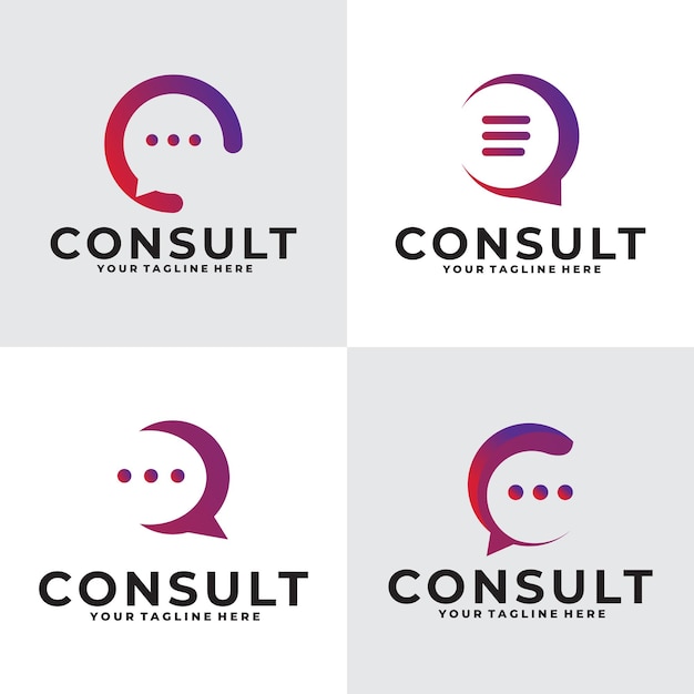 Conjunto de modelo de design de vetor de logotipo de consulta