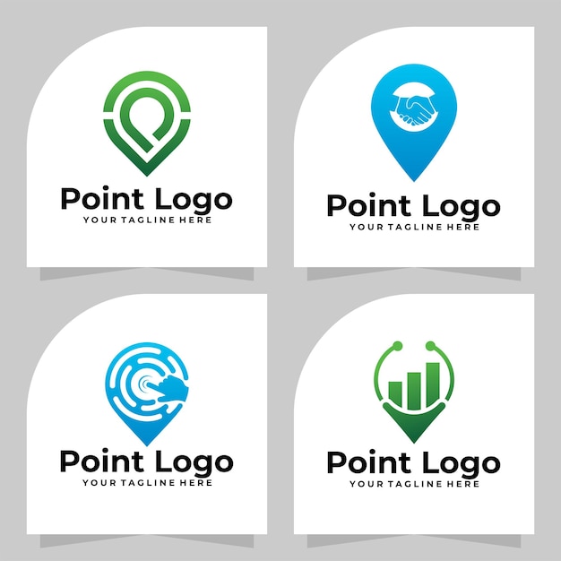 Conjunto de modelo de design de vetor de logotipo de ponto