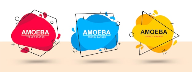Conjunto de modelo de forma líquida de banners abstratos.