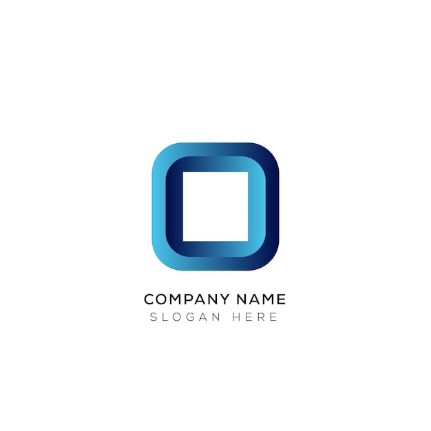 Conjunto de modelo de logotipo colorido gradiente O