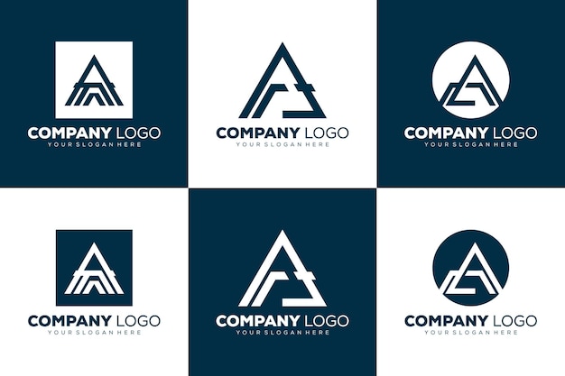 conjunto de modelo de logotipo de letra A inicial do monograma
