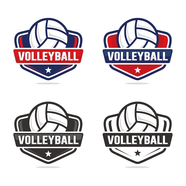 Conjunto de modelo de logotipo de voleibol