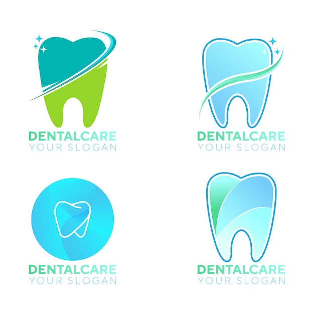 Vetor conjunto de modelo de logotipo dental.
