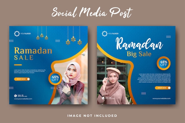 Conjunto de modelo de postagem de mídia social de grande venda do Ramadã