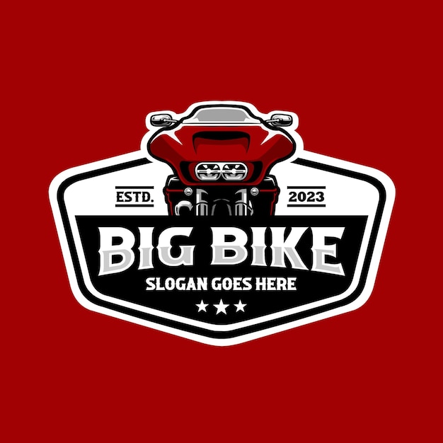 Vetor conjunto de modelo isolado de logotipo de ilustração vetorial de logotipo de motocicleta de cruzador de bicicleta vermelha grande