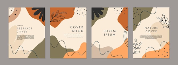 Conjunto de modelos abstratos criativos de design de capa universal