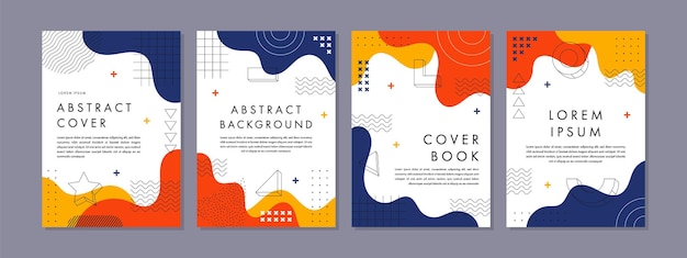 Conjunto de modelos artísticos abstratos e criativos para design de capa