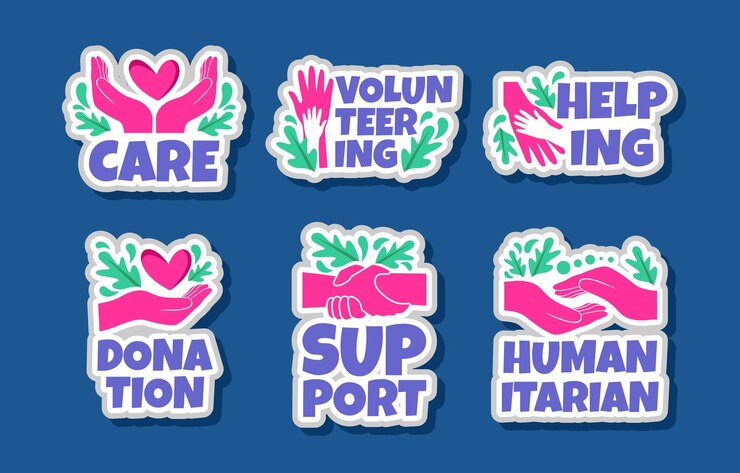 Conjunto de modelos de adesivos humanitários