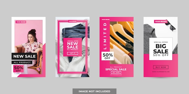 Conjunto de modelos de banner de histórias de mídia social