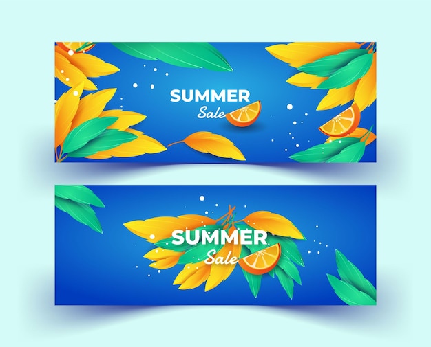 Conjunto de modelos de banner de verão