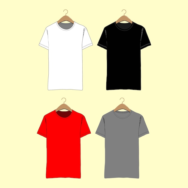 Conjunto de modelos de camisetas
