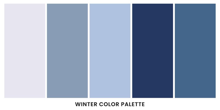 Vetor conjunto de modelos de cores de inverno de moda coleção de paleta de amostras de cores de estilo plano para design web