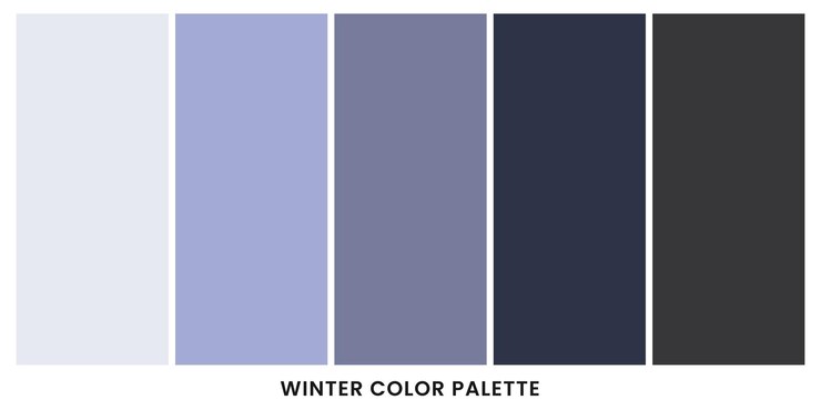 Vetor conjunto de modelos de cores de inverno de moda coleção de paleta de amostras de cores de estilo plano para design web