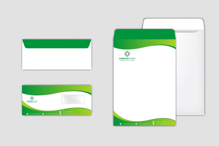 Vetor conjunto de modelos de design de envelopes corporativos