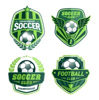 Vetor conjunto de modelos de design de logotipo de futebol