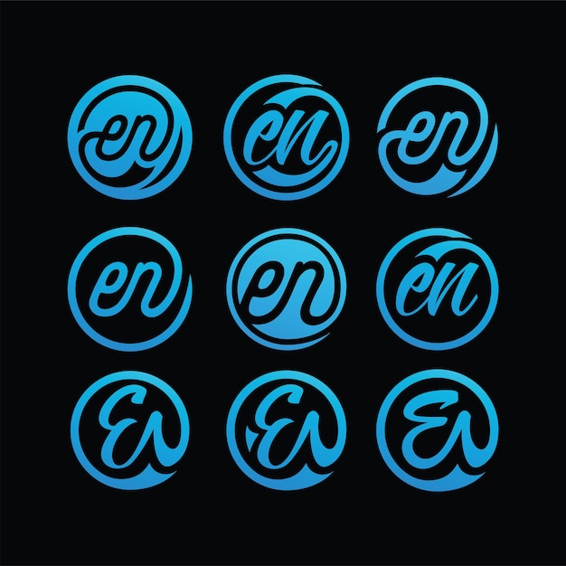 Vetor conjunto de modelos de design de logotipo de letra com monograma en os logotipos podem ser usados para construir uma empresa
