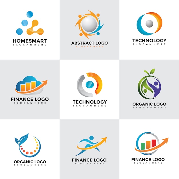Conjunto de modelos de design moderno de logotipo