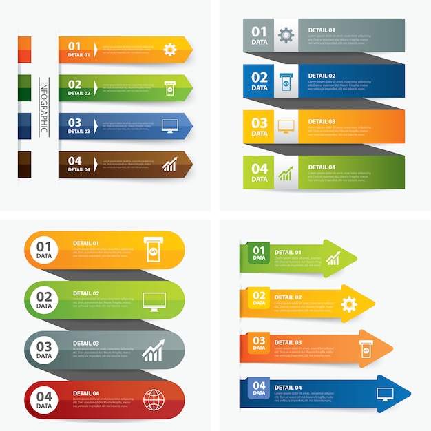 Conjunto de modelos de infográfico