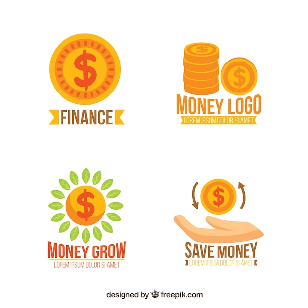 Vetor conjunto de modelos de logotipo de dinheiro