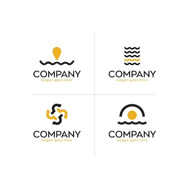 Conjunto de modelos de logotipo de onda mínima