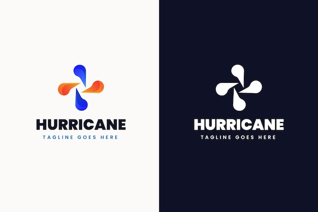 Conjunto de modelos de logotipo gradiente de furacão