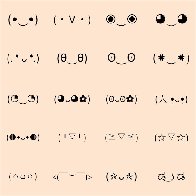 conjunto de modelos vetoriais de emoticons de linhas de doodle de sorriso